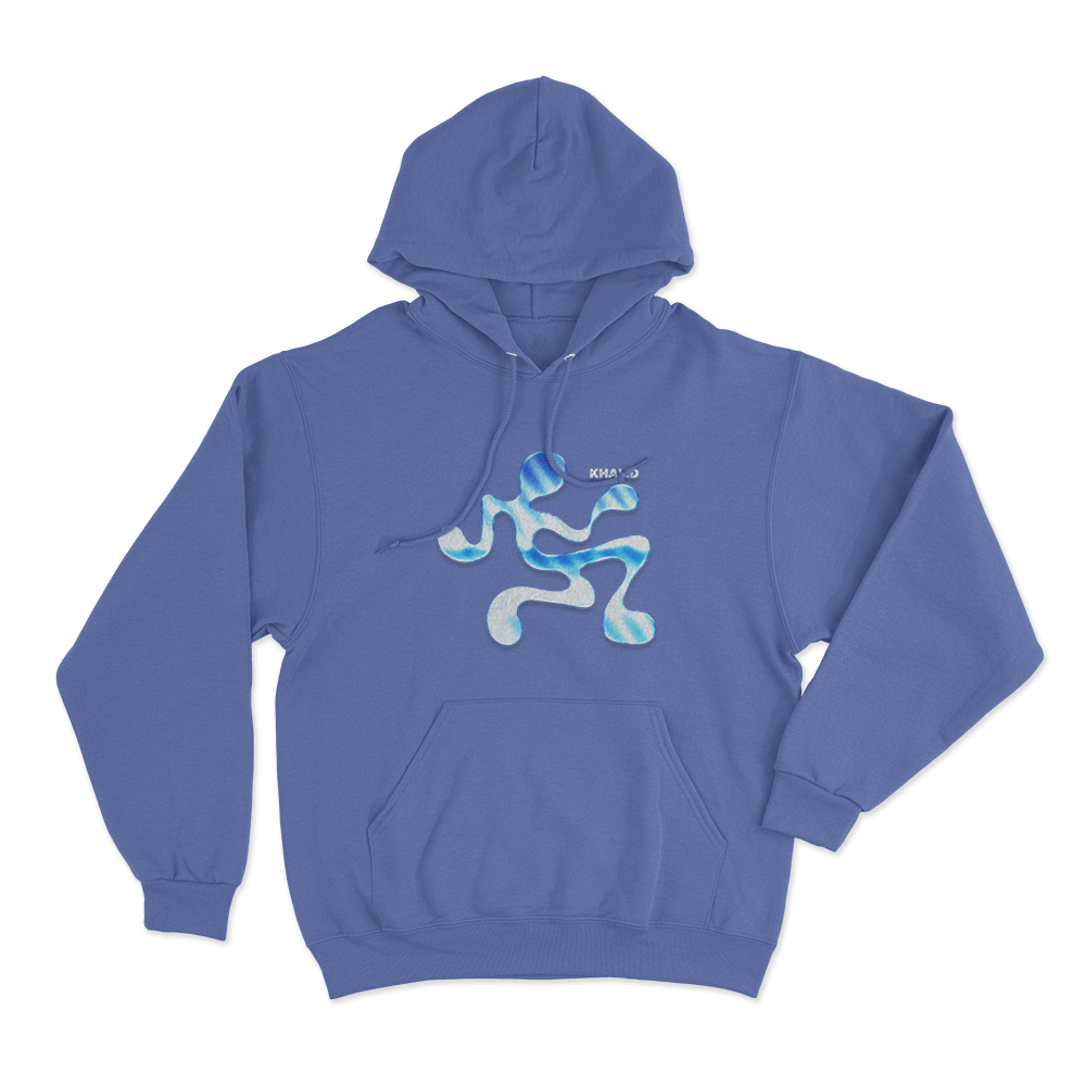 Khalid Fluid Abstract Figure Unisex Hoodie Blue Khalid Fluid Abstract Figure Unisex Hoodie Blue