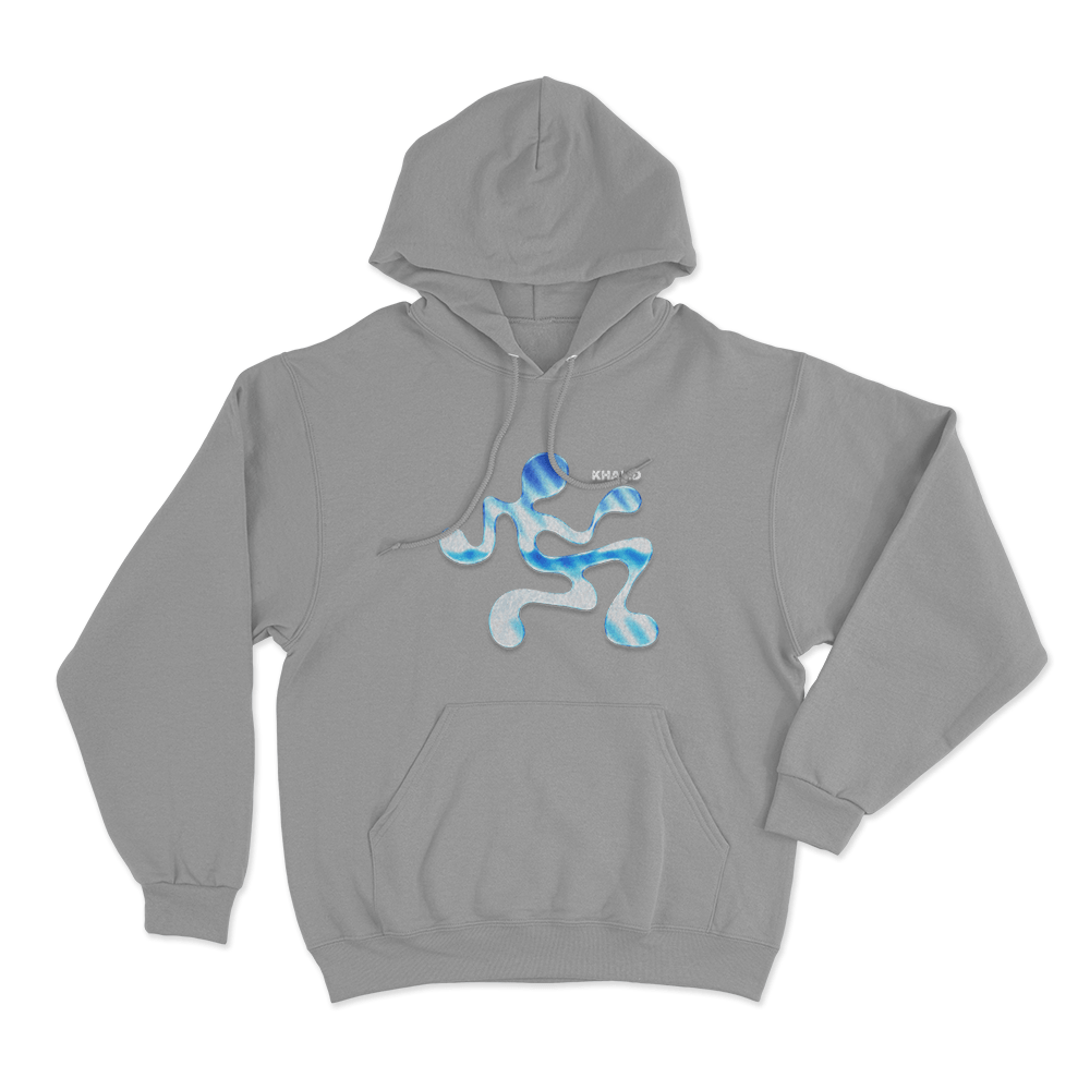 Khalid Fluid Abstract Figure Unisex Hoodie Grey Khalid Fluid Abstract Figure Unisex Hoodie Grey
