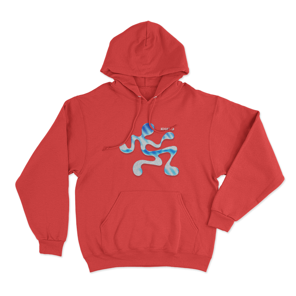Khalid Fluid Abstract Figure Unisex Hoodie Red Khalid Fluid Abstract Figure Unisex Hoodie Red
