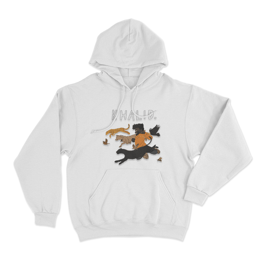 Khalid Running Free Spirit Tour Unisex Hoodie White Khalid Running Free Spirit Tour Unisex Hoodie White