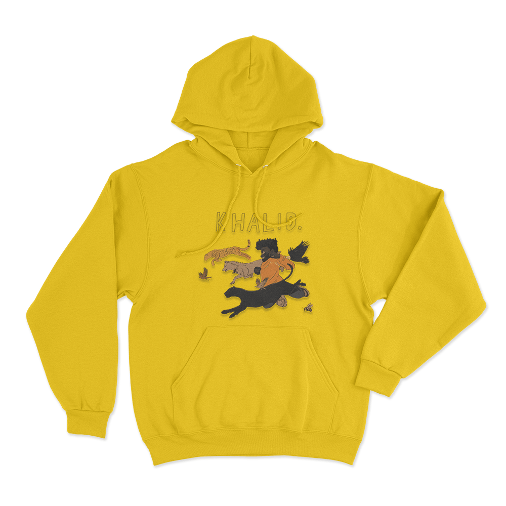 Khalid Running Free Spirit Tour Unisex Hoodie Yellow Khalid Running Free Spirit Tour Unisex Hoodie Yellow