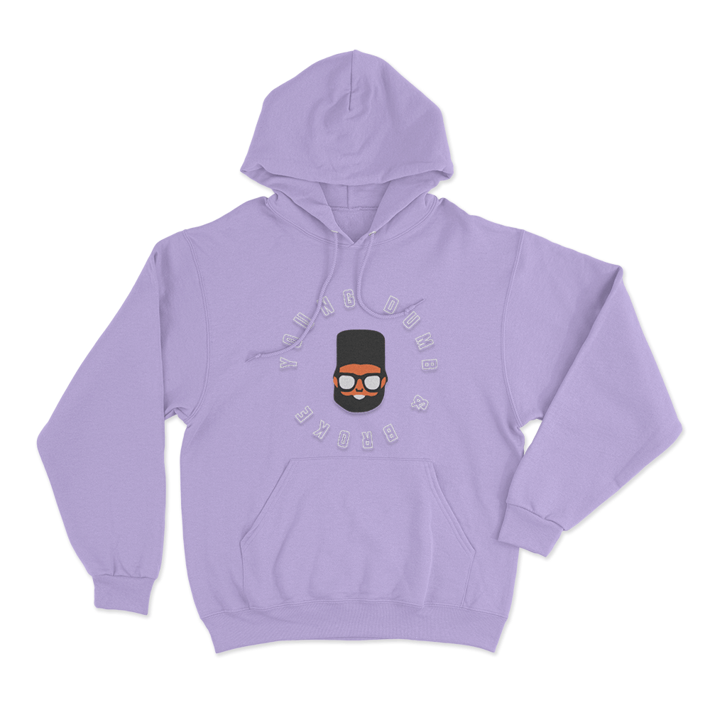 Young Dumb & Broke Cartoon Portrait Unisex Hoodie Purple Young Dumb Broke Cartoon Portrait Unisex Hoodie Purple