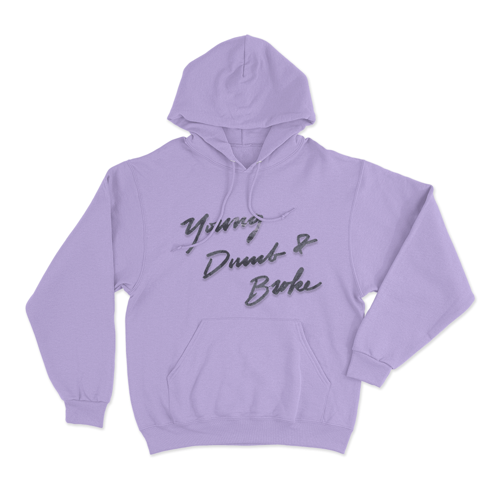 Young Dumb & Broke Script Unisex Hoodie Purple Young Dumb Broke Script Unisex Hoodie Purple